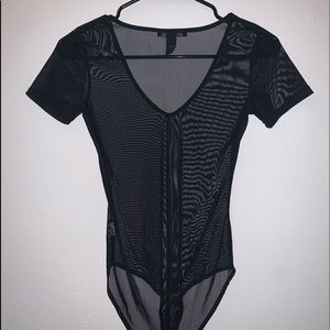 Forever 21 Sheer Fitted Bodysuit